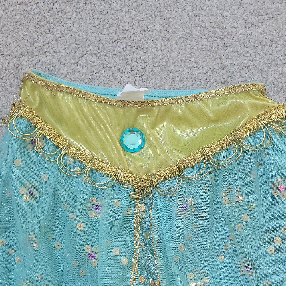 Sparkling Teal and Gold Costume Pants with Headband - Picture 3 of 9